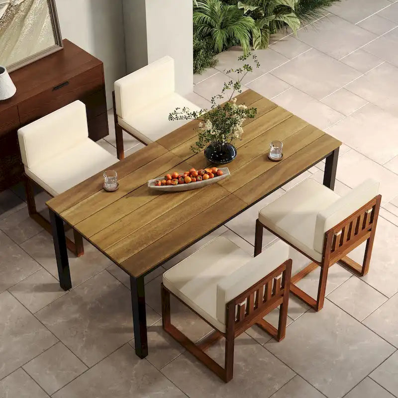 Christopher Knight Home Outdoor Rustic Acacia Wood 5-Piece Dining Sets