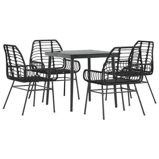 vidaXL Garden Dining Set Black - 31.5 x 31.5 x 29.1