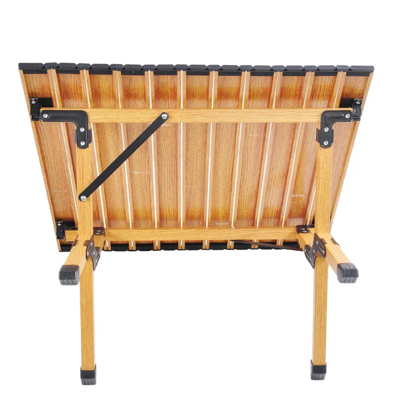 Portable picnic table, rollable aluminum alloy table top with folding solid X-shaped frame