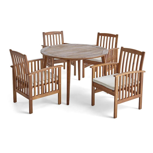 Casa Cushioned Acacia 5-piece Dining Set by Christopher Knight Home