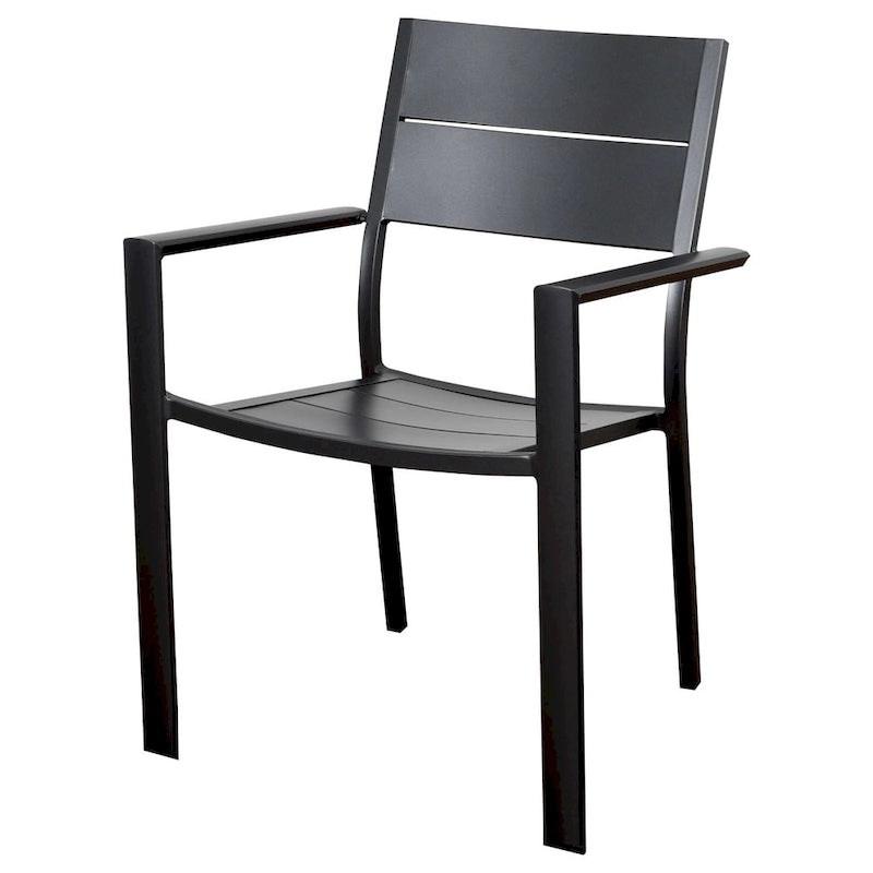 Atlantic Oscar Grey Aluminum Patio Dining Armchairs (Set of 4)