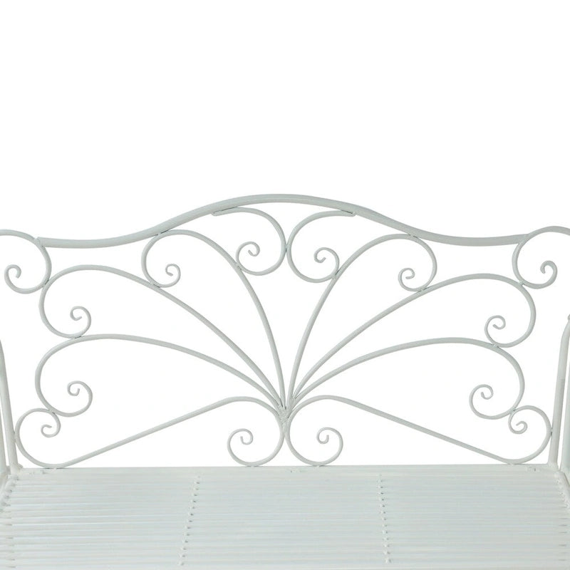 Outsunny 43 Antique Metal Outdoor Patio Garden Bench - Cream White