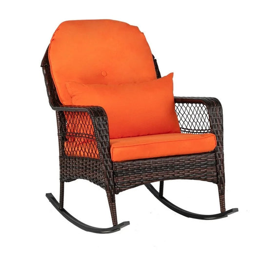 Outdoor Hand-Woven Resin Wicker Rocking Chair