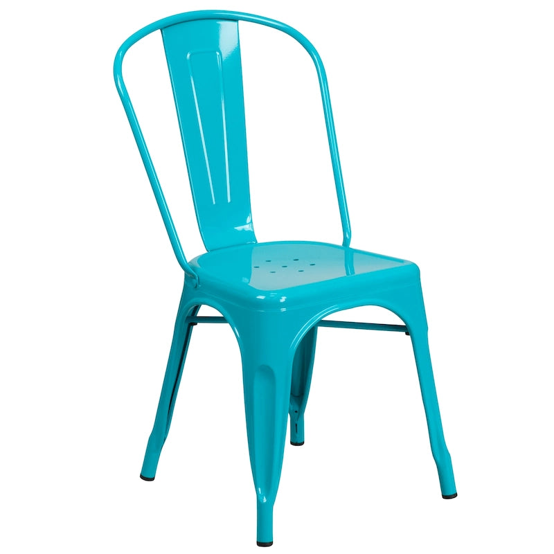 Metal Indoor/ Outdoor Stackable Chair - 20 D x 17.5 W x 33.5 H