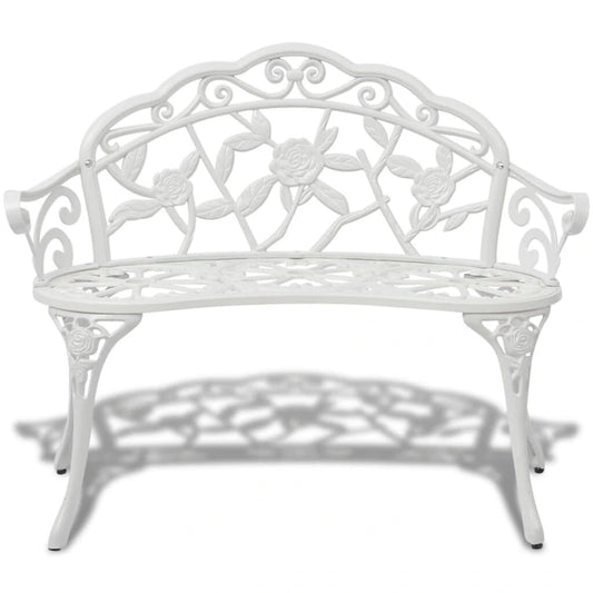 vidaXL Patio Bench 39.4 Cast Aluminum White - 139.4 x21.3 x31.5