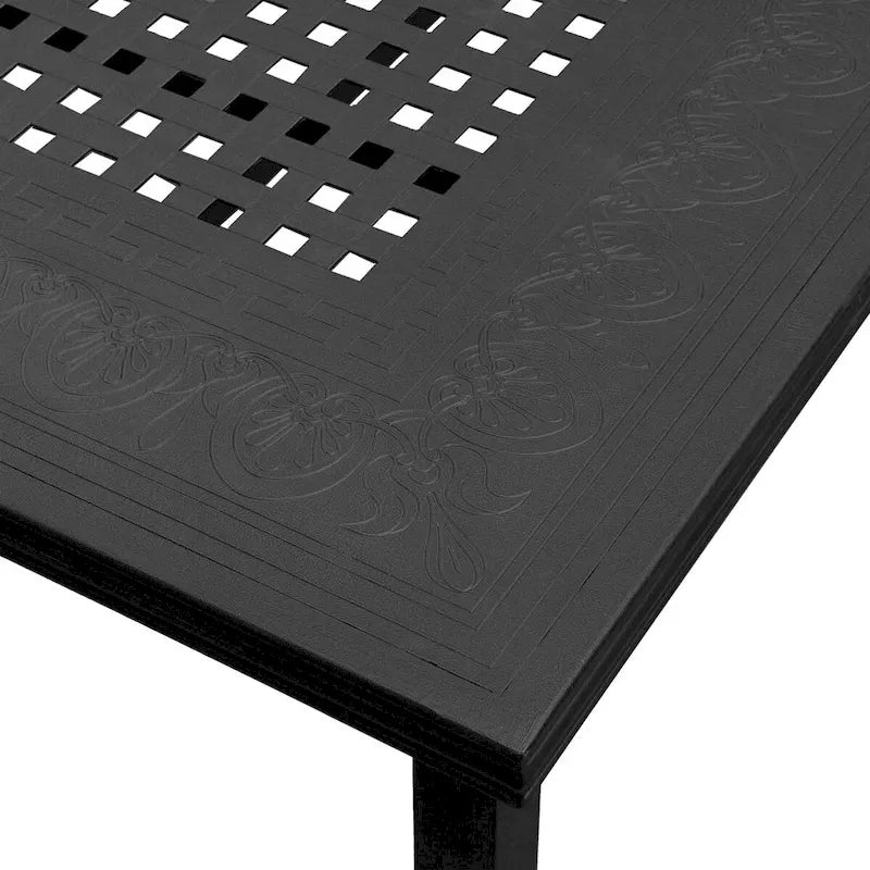 Modern Outdoor Mesh Aluminum 95-in Rectangle Large Patio Dining Table