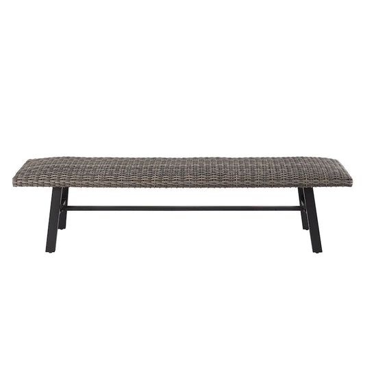 Outdoor/Indoor Dining Wicker Bench for Garden, Porch, Backyard