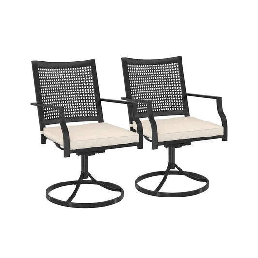 Iron Mesh Swivel Chair for Terrace(set of 2)