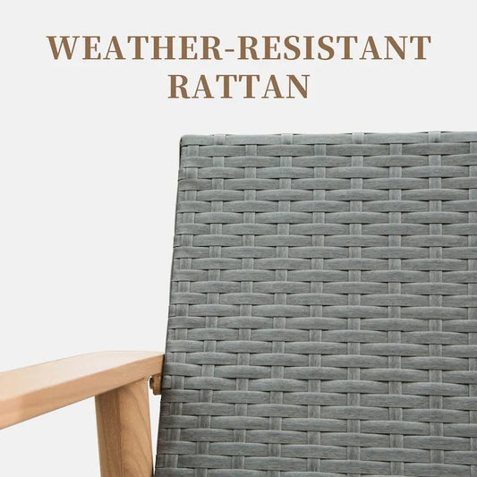 Outdoor Wicker Patio Furniture Sets 4 Pieces, All-Weather Aluminum Rattan Padded Sofa Patio Conversation Sets with 2 Pillows