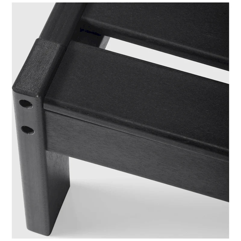 Polytrends Birchwood All Weather HDPE Outdoor Patio Deep Seating Black Left Arm Facing Chair With Cushions (1-Piece)