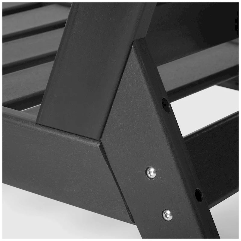 Polytrends Birchwood All Weather HDPE Outdoor Patio Deep Seating Black Left Arm Facing Chair With Cushions (1-Piece)