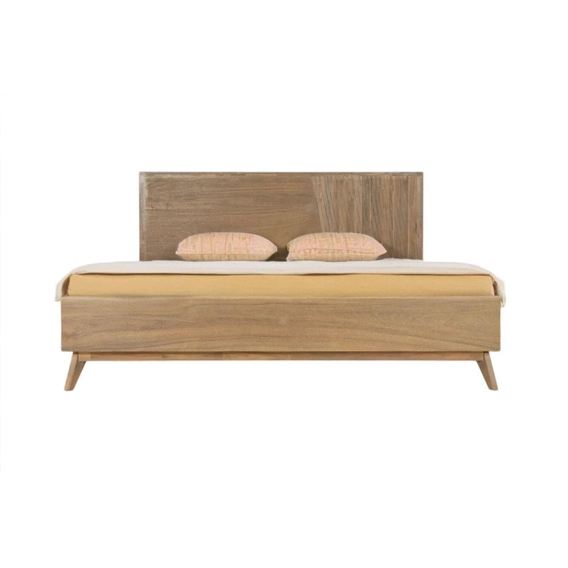 HomeRoots Natural Wood Queen Bed Frame