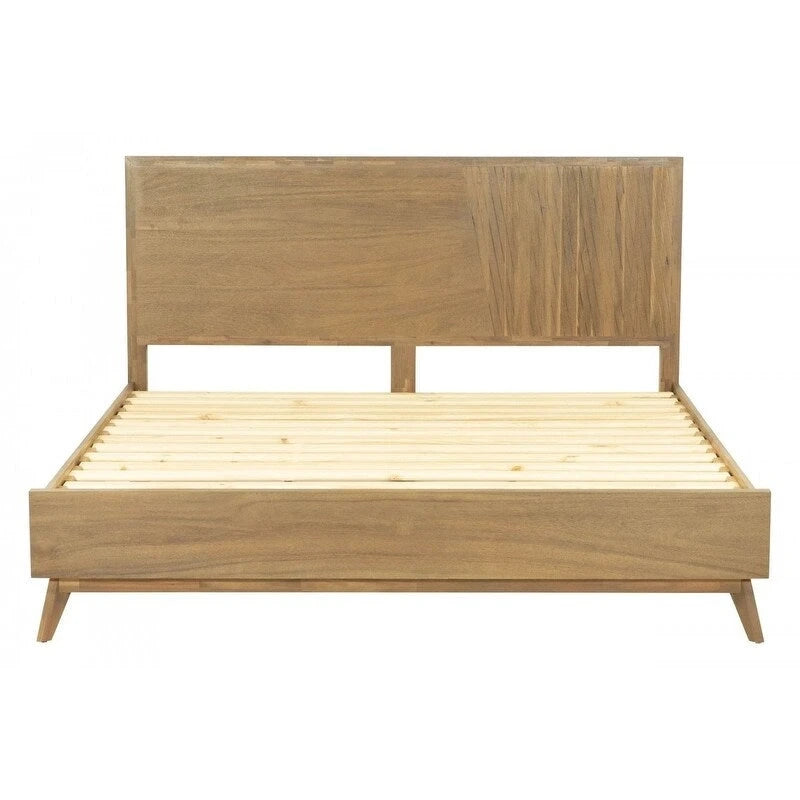 HomeRoots Natural Wood Queen Bed Frame