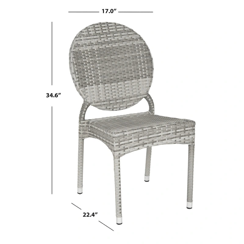 SAFAVIEH Valdez Indoor/Outdoor Stackable Dining Chairs (Set of 2) - 17 W x 22 D x 35 H