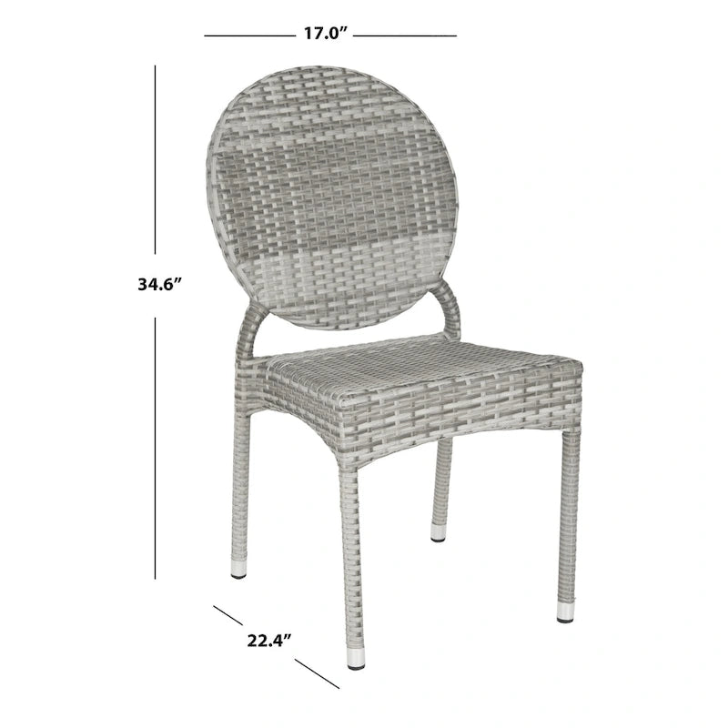 SAFAVIEH Valdez Indoor/Outdoor Stackable Dining Chairs (Set of 2) - 17 W x 22 D x 35 H