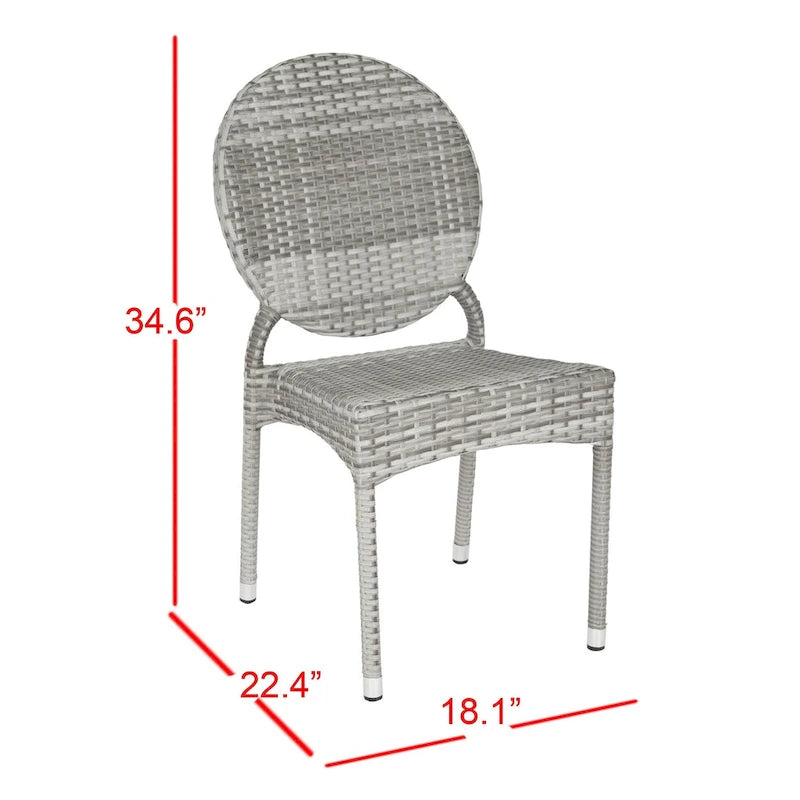 SAFAVIEH Valdez Indoor/Outdoor Stackable Dining Chairs (Set of 2) - 17 W x 22 D x 35 H
