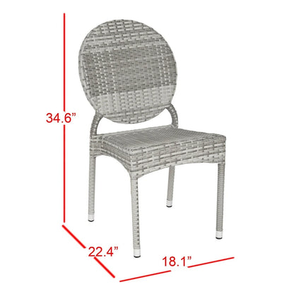 SAFAVIEH Valdez Indoor/Outdoor Stackable Dining Chairs (Set of 2) - 17 W x 22 D x 35 H