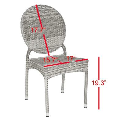 SAFAVIEH Valdez Indoor/Outdoor Stackable Dining Chairs (Set of 2) - 17 W x 22 D x 35 H