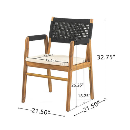 Christopher Knight Home - Outdoor 3-Piece Acacia Wood Dining Set with Cushions