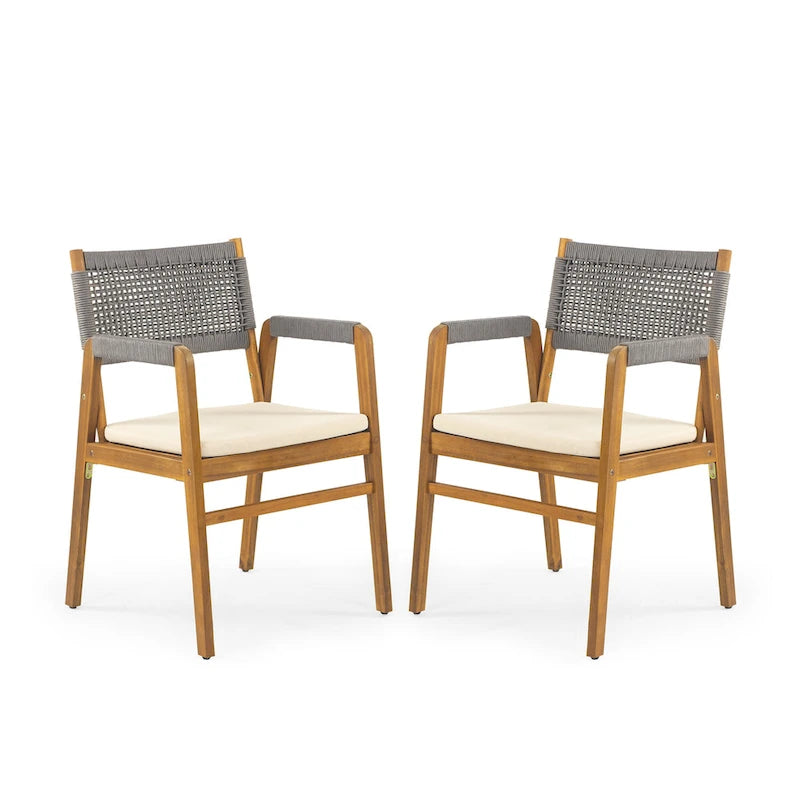 Christopher Knight Home - Outdoor 3-Piece Acacia Wood Dining Set with Cushions