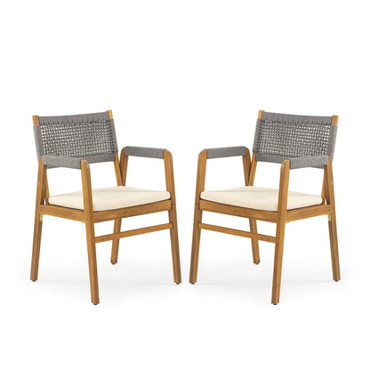 Christopher Knight Home - Outdoor 3-Piece Acacia Wood Dining Set with Cushions