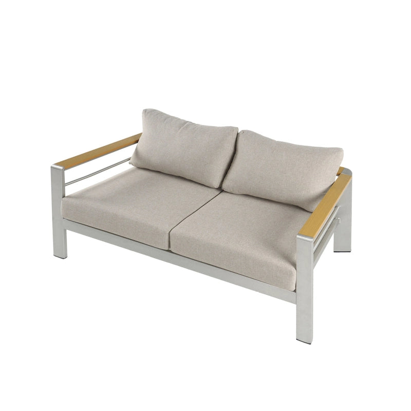Christopher Knight Home - Everett Outdoor Aluminum Love Seat with Cushions and Rust-Resistant Frame