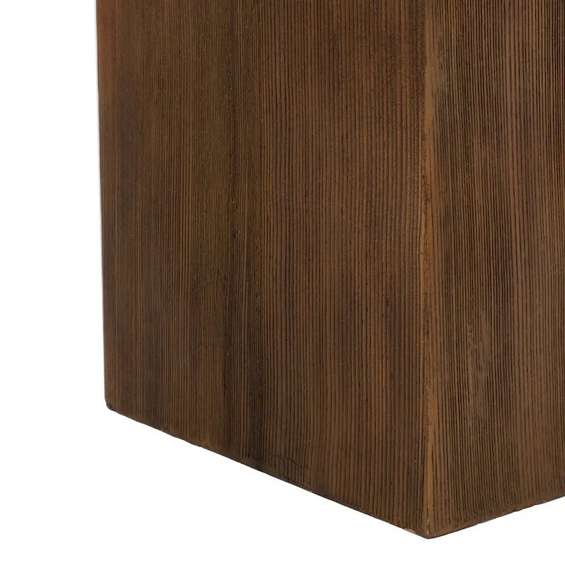 Christopher Knight Home - Mirod Indoor/Outdoor MGO Side Table with Faux Stone Top and Natural Wood Frame