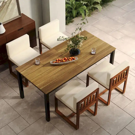 Christopher Knight Home Outdoor Rustic Acacia Wood 5-Piece Dining Sets