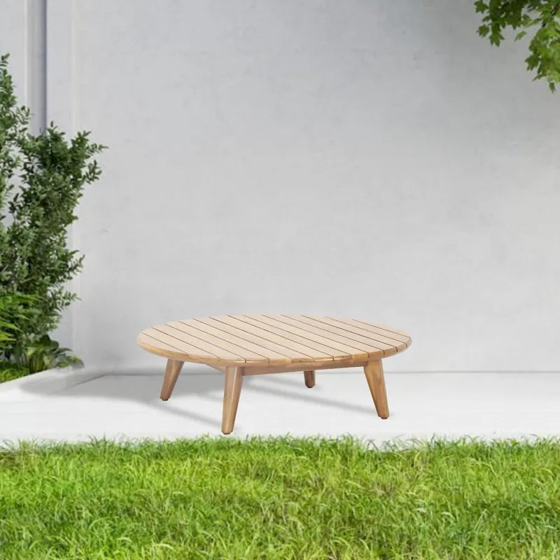 3-piece Acacia Wood Patio Sofa Set with A Sleek Coffee/ Side Table