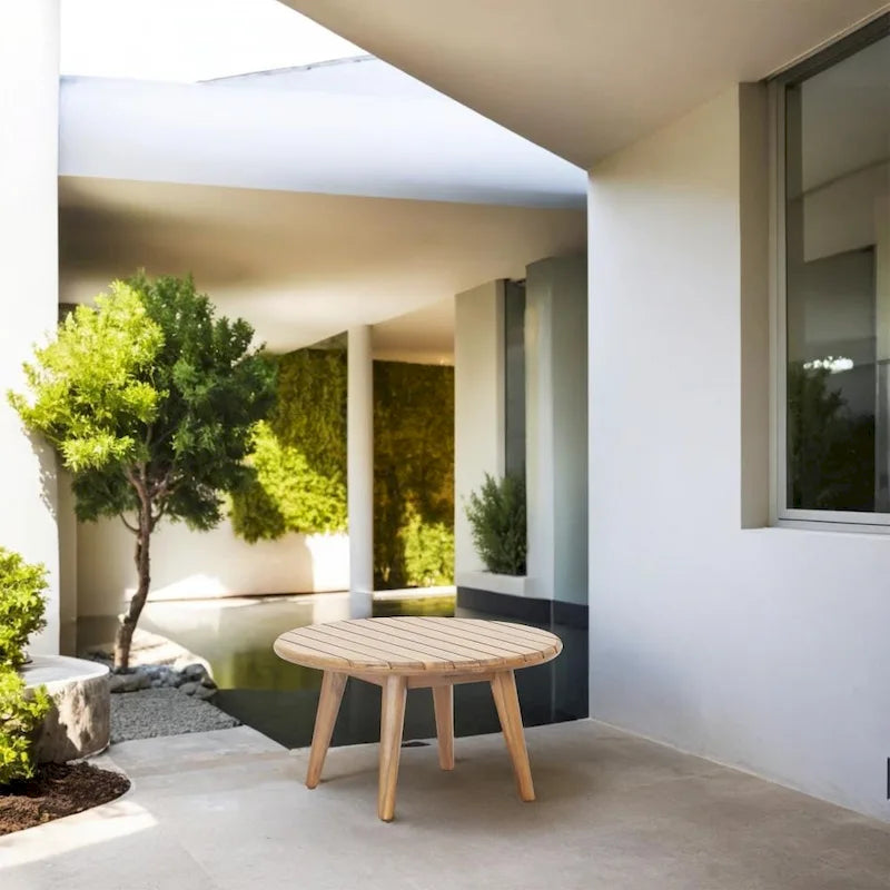 3-piece Acacia Wood Patio Sofa Set with A Sleek Coffee/ Side Table