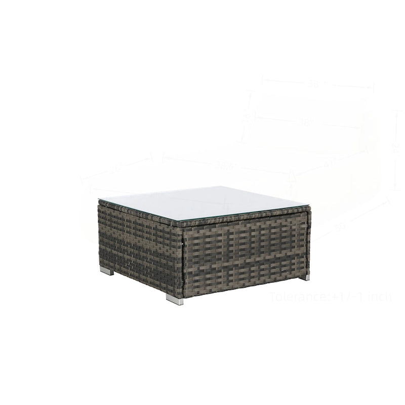 Outdoor Patio Sectional Sofa Set with Washable Cushions