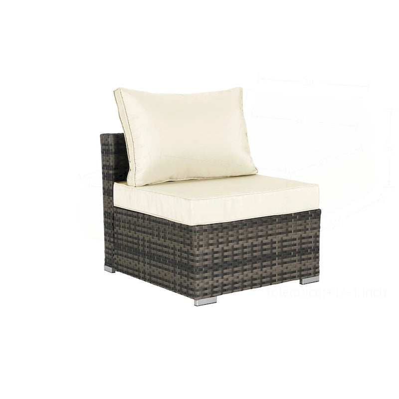 Outdoor Patio Sectional Sofa Set with Washable Cushions