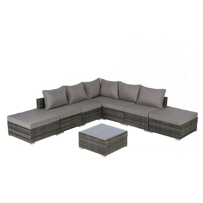 Outdoor Patio Sectional Sofa Set with Washable Cushions