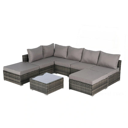 Outdoor Patio Sectional Sofa Set with Washable Cushions