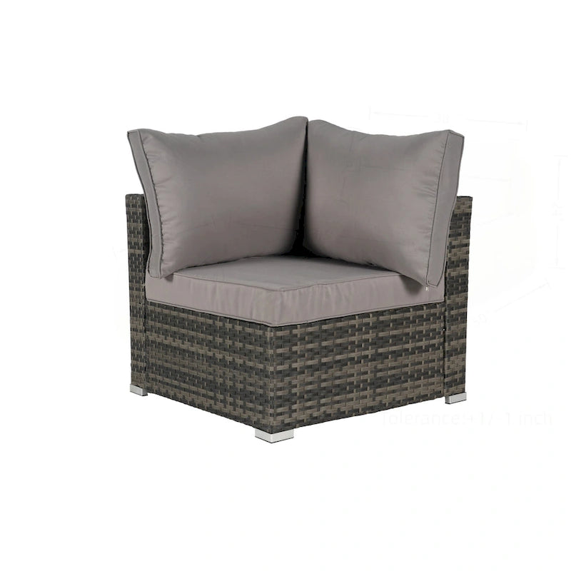 Outdoor Patio Sectional Sofa Set with Washable Cushions