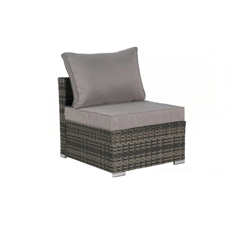 Outdoor Patio Sectional Sofa Set with Washable Cushions