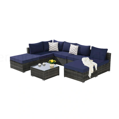 Outdoor Patio Sectional Sofa Set with Washable Cushions