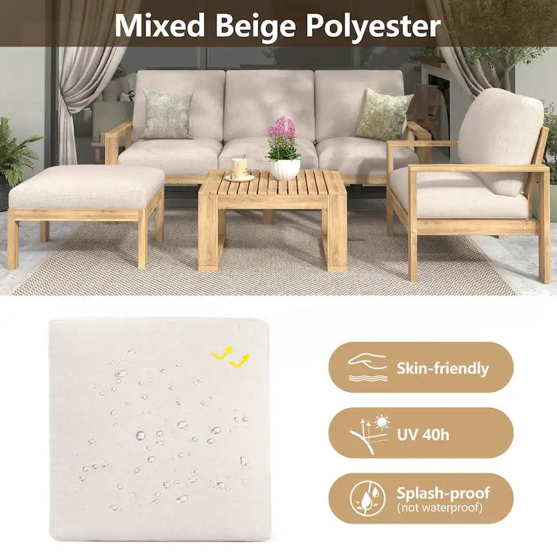 Outdoor 3pcs Acacia Sectional Patio Sofa Set