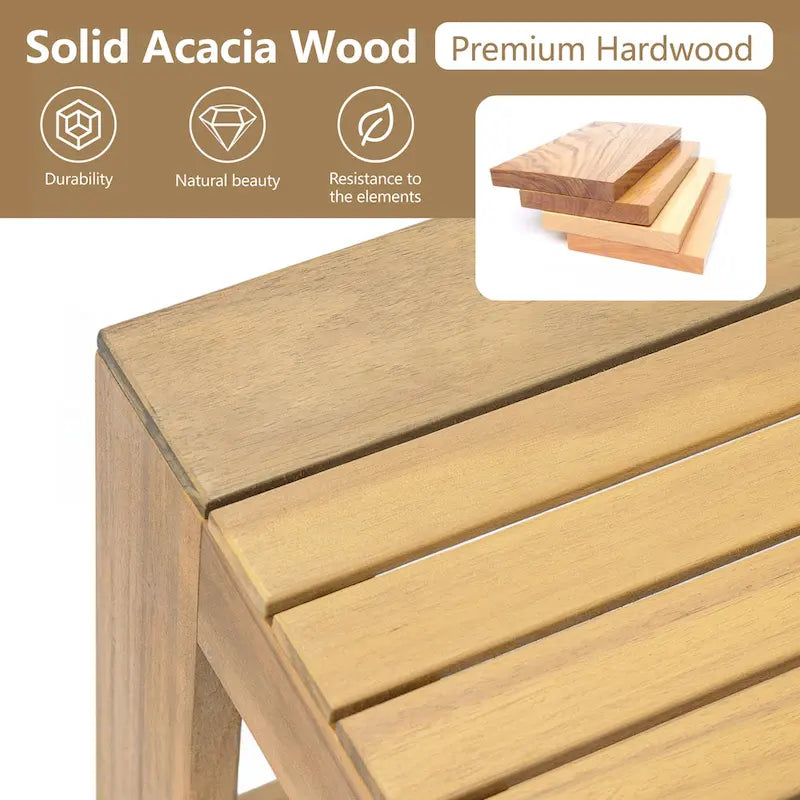 Outdoor 3pcs Acacia Sectional Patio Sofa Set