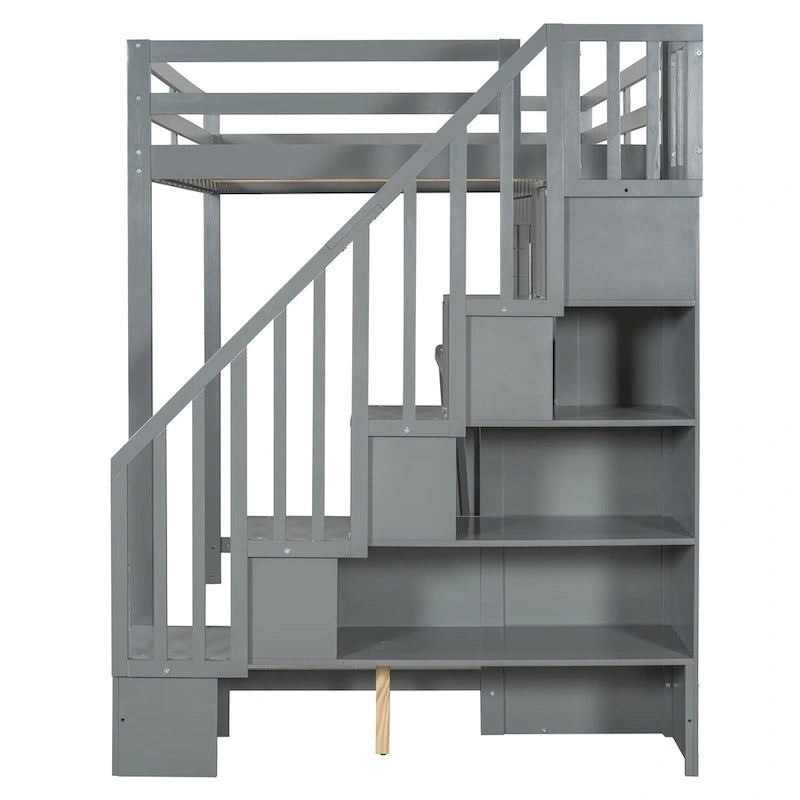 Full Over Full Size Murphy Bed with Hydraulic Lift & Desk Design