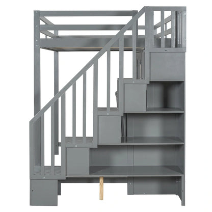 Full Over Full Size Murphy Bed with Hydraulic Lift & Desk Design