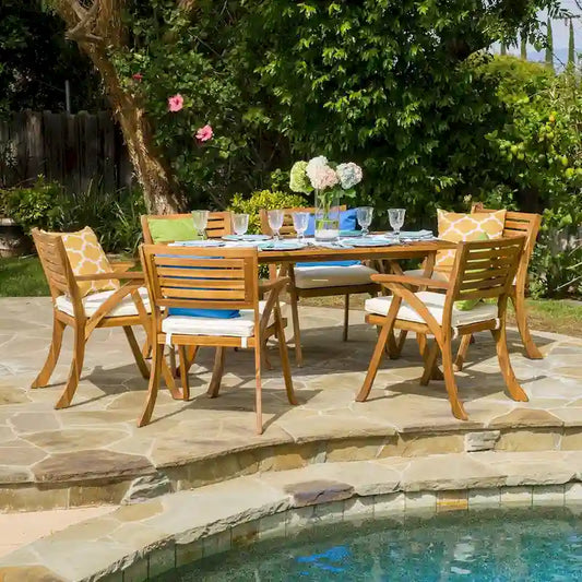 Outdoor 7 PIECE WOOD DINING SET,TEAK