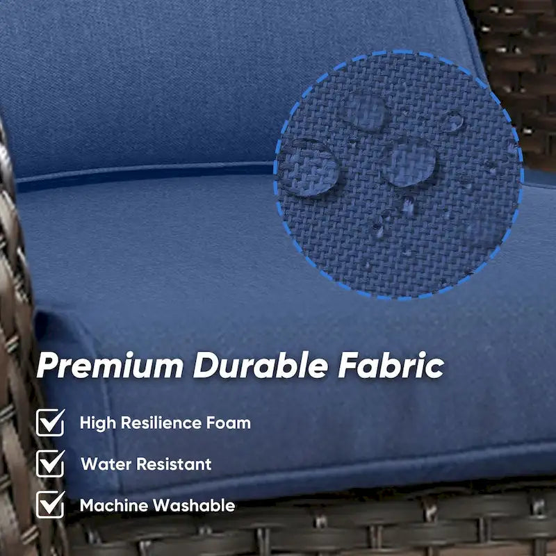 Outdoor Gliders Chairs with Fire Pit Table with 5-Inch Thick Cushions