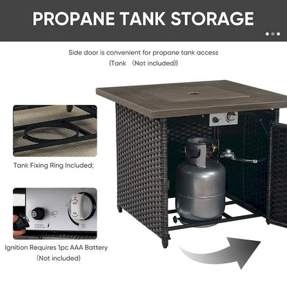 Outdoor Gliders Chairs with Fire Pit Table with 5-Inch Thick Cushions