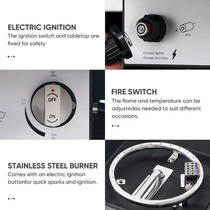 Outdoor Gliders Chairs with Fire Pit Table with 5-Inch Thick Cushions