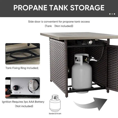 Outdoor Gliders Chairs with Fire Pit Table with 5-Inch Thick Cushions