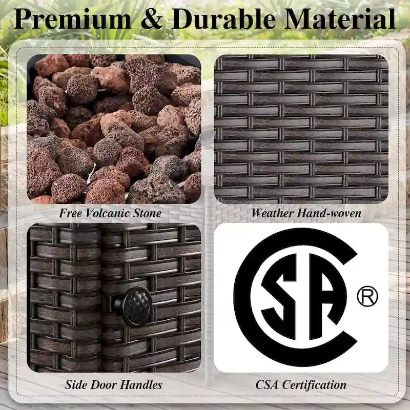 Outdoor Gliders Chairs with Fire Pit Table with 5-Inch Thick Cushions