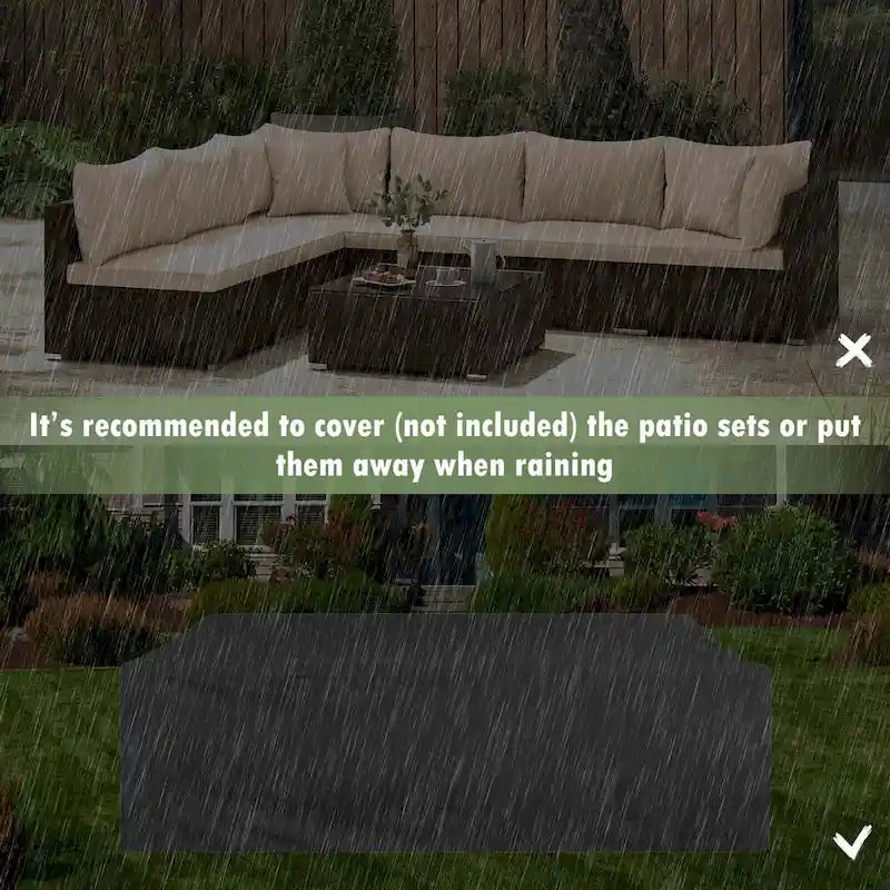 Costway 7 PCS Patio Rattan Furniture Set Sectional Sofa Cushioned - See Details