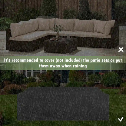 Costway 7 PCS Patio Rattan Furniture Set Sectional Sofa Cushioned - See Details