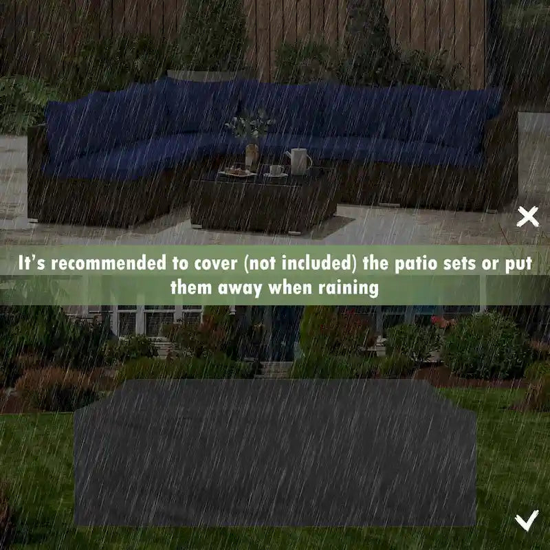 Costway 7 PCS Patio Rattan Furniture Set Sectional Sofa Cushioned - See Details